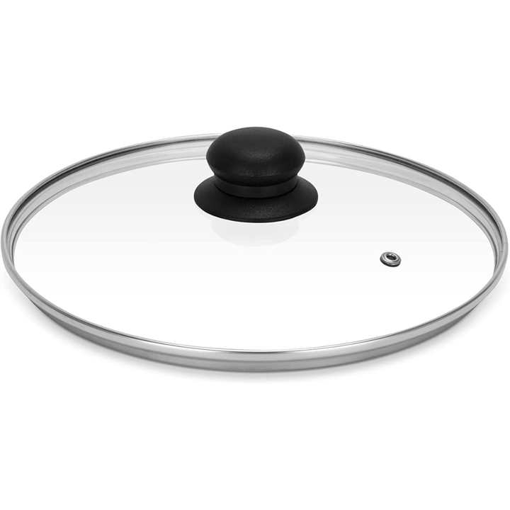 24cm Tempered Glass Lid with Bakelite Knob - Souk Al RasPot & Pan Lids