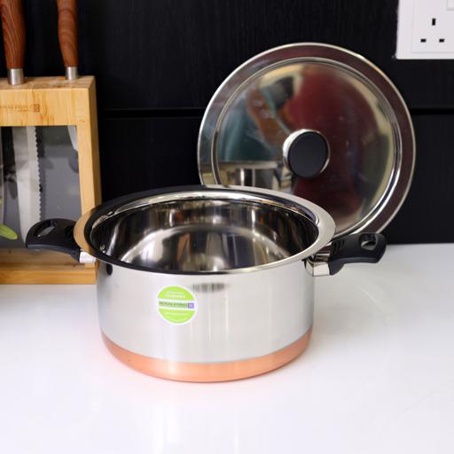 25.5CM Stainless Steel Casserole with Lid - Souk Al RasCookware