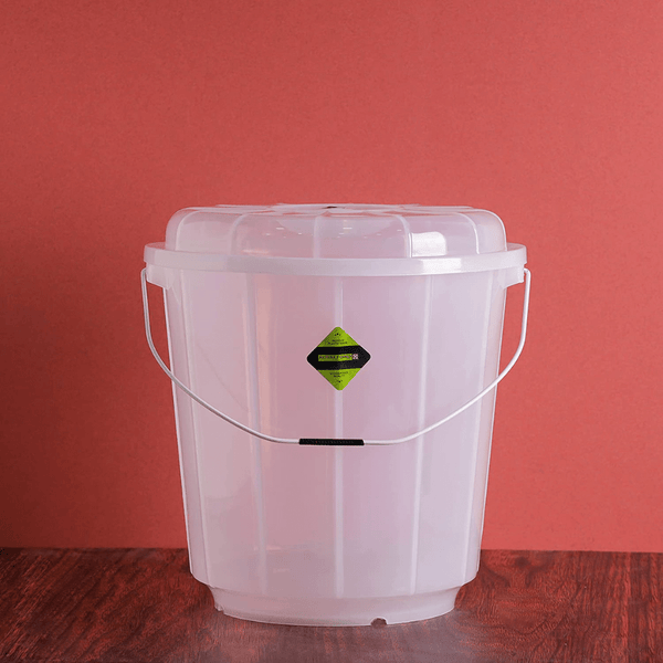 25L Transparent Plastic Bucket With Lid - Souk Al RasKitchen Accessories