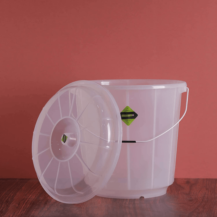 25L Transparent Plastic Bucket With Lid - Souk Al RasKitchen Accessories