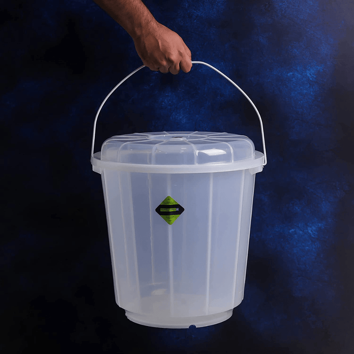 25L Transparent Plastic Bucket With Lid - Souk Al RasKitchen Accessories