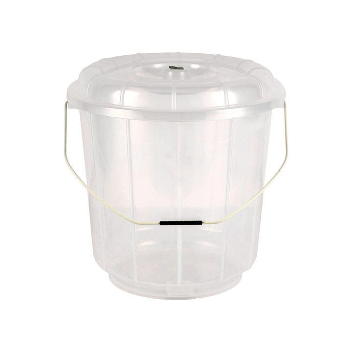 25L Transparent Plastic Bucket With Lid - Souk Al RasKitchen Accessories