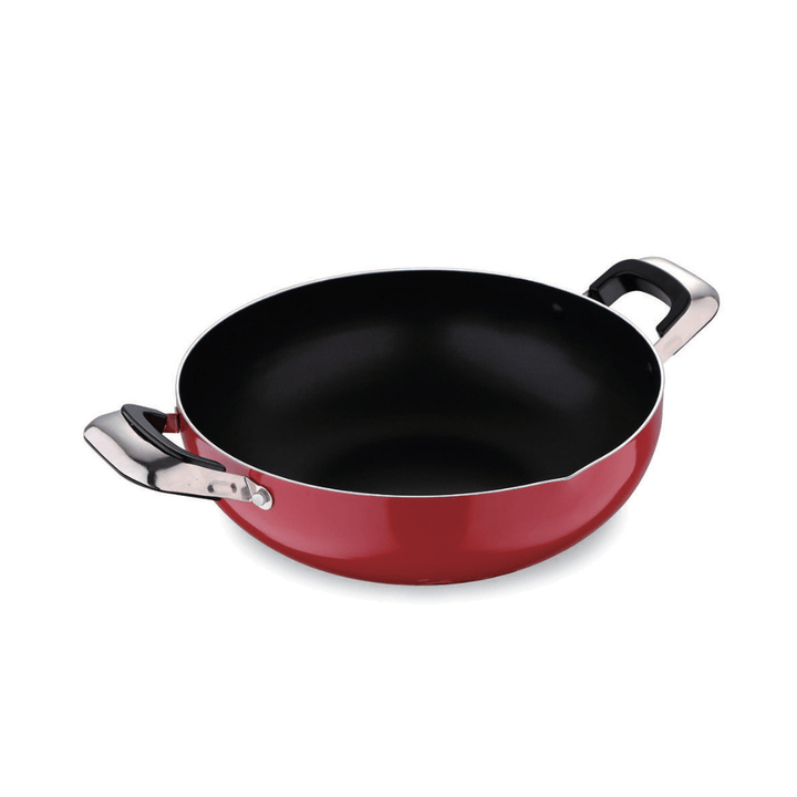 26Cm Kadai Wok Pan - Induction Safe Non - Stick Granite Coating - Souk Al RasPots & Pans