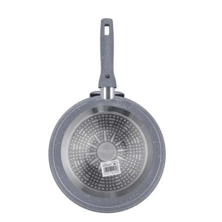 28CM Granite Coated Smart Frypan with Lid - Grey - Souk Al RasPots & Pans