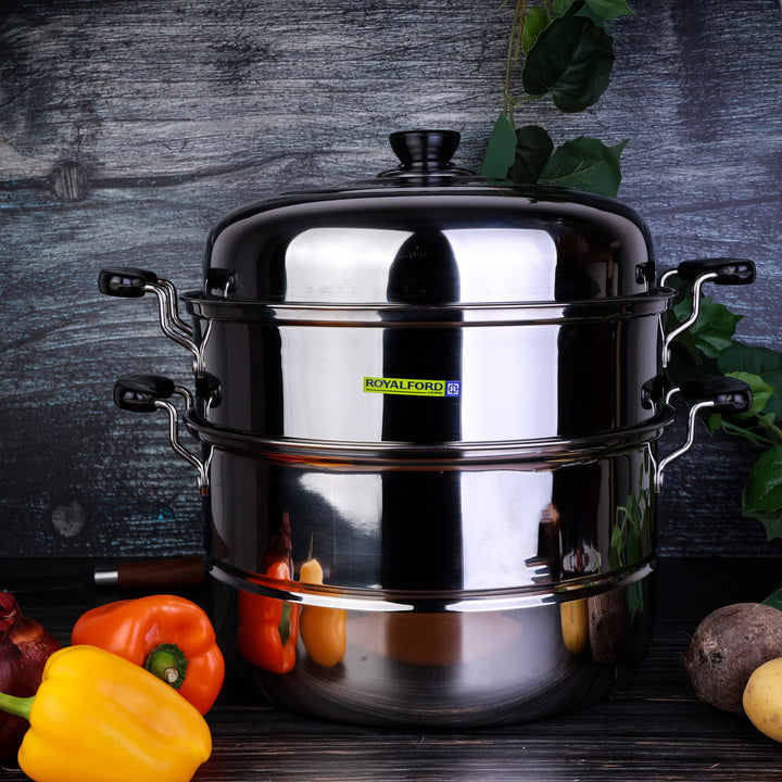2 Layer Stainless Steel Steamer - Steamer Pot for Efficient Cooking 9L
