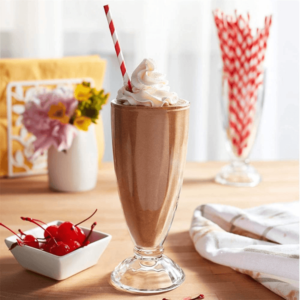 2pcs Milkshake Glasses 360ML Pack of 2pcs - Classic Ice Cream Cups - Dessert Glass Set - Souk Al RasGlasses and Tumblers