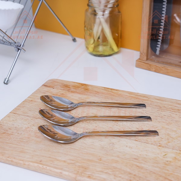 طقم ملاعق طاولة من الاستانلس ستيل المقاوم للصدأ مكون من 3 قطع | آمنة للاستخدام في غسالة الأطباق ومصقولة بالمرآة