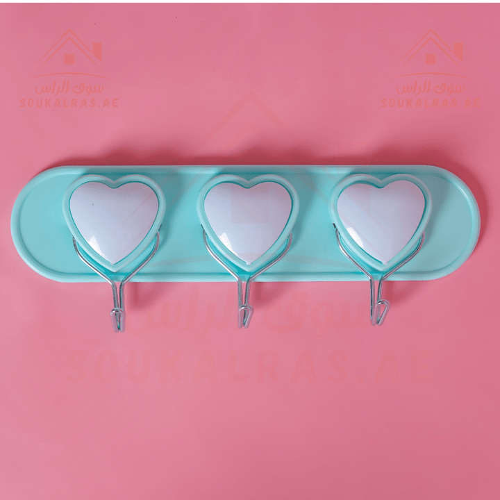 3 Hook Heart Hanger | Elegant Wall - Mounted Organizer - Souk Al RasHousehold