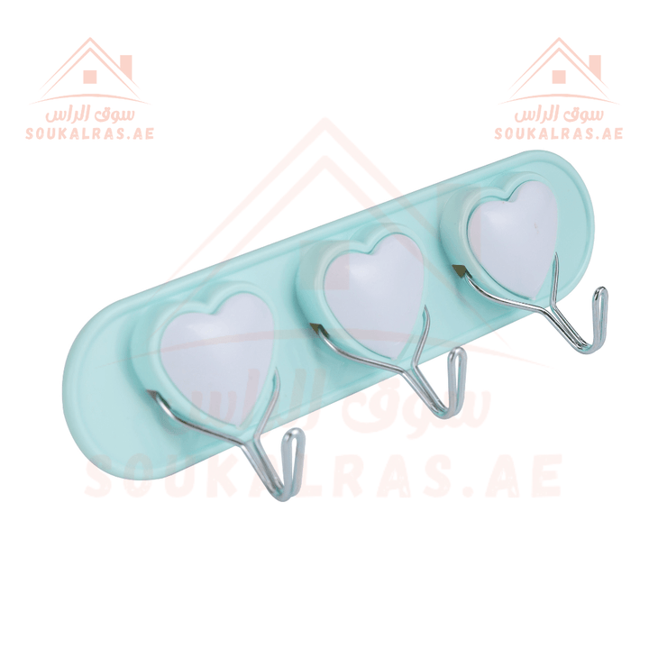 3 Hook Heart Hanger | Elegant Wall - Mounted Organizer - Souk Al RasHousehold