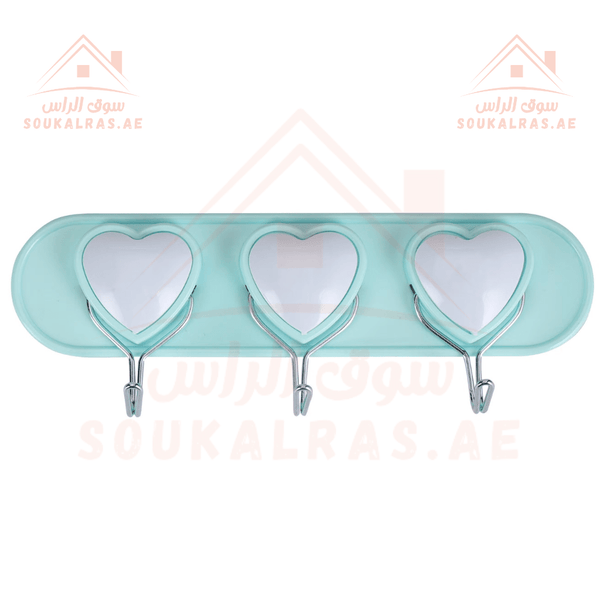 3 Hook Heart Hanger | Elegant Wall - Mounted Organizer - Souk Al RasHousehold