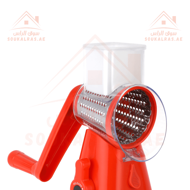 3 - in - 1 Rotary Grater with Stainless Steel Blades - Manual Vegetable Slicer - Souk Al RasGraters Choppers Peelers Mashers & Slicers