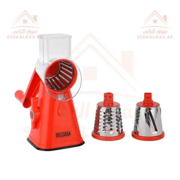 3 - in - 1 Rotary Grater with Stainless Steel Blades - Manual Vegetable Slicer - Souk Al RasGraters Choppers Peelers Mashers & Slicers