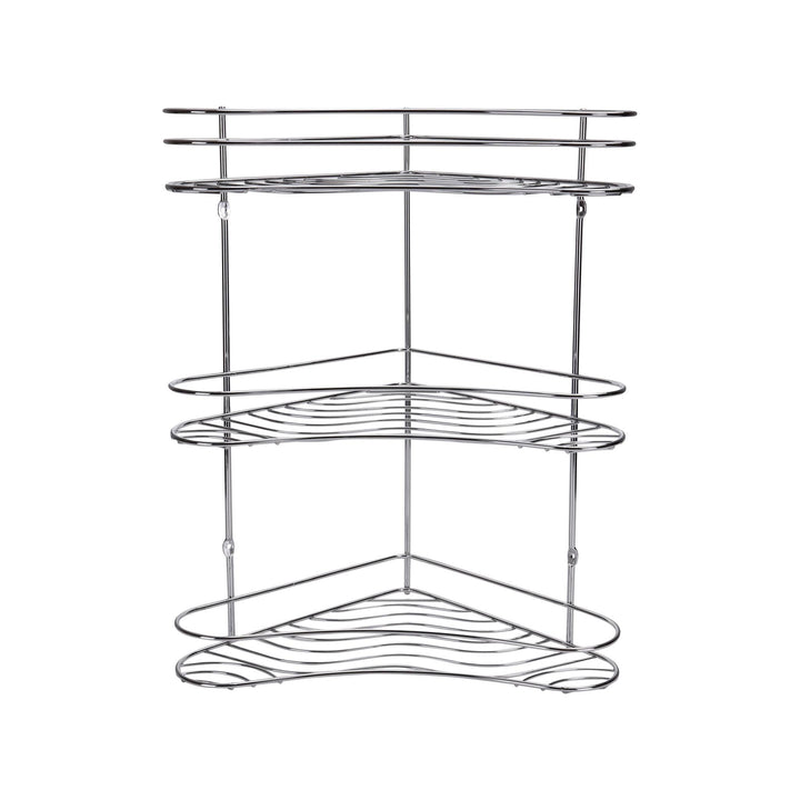 3 Layer Corner Rack - Silver Metal Rack - Souk Al RasHousehold