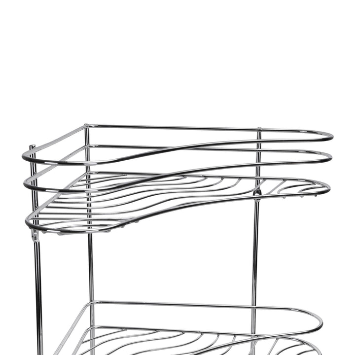 3 Layer Corner Rack - Silver Metal Rack - Souk Al RasHousehold