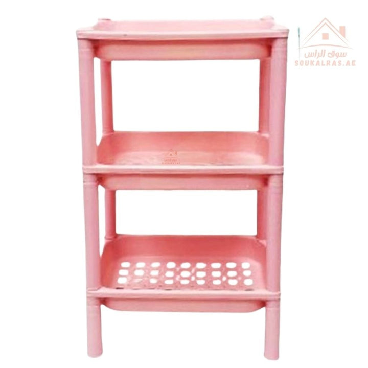 3 - Layer Plastic Corner Shelf Organizer | Space - Saving Storage Rack for Kitchen & Bathroom | Mixed Colors - Souk Al Ras