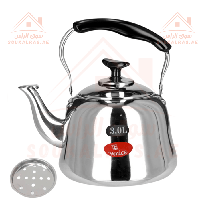 3 Liter Stainless Steel Whistling Kettle |Sleek and stylish design - Souk Al RasCookware