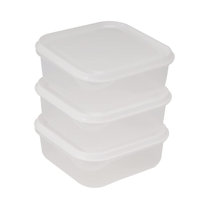 3 Pcs Food Storage Container - Polymer Container for Kitchen Pantry Organization and Storage - BPA - Free and Freezer Safe 650ml - Souk Al RasFood Storage Containers