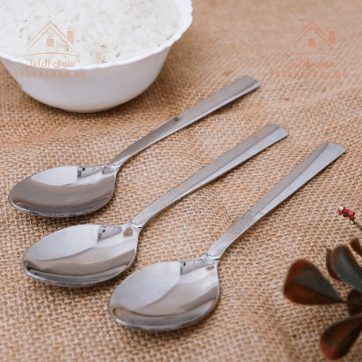 3 - Piece Stainless Steel Table Spoon Set | Dishwasher Safe & Mirror Polished - Souk Al RasSpoons