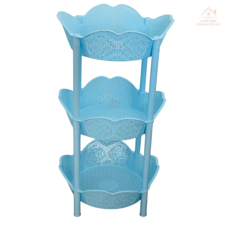 3 - Tier Multi - Purpose Plastic Corner Shelf | 36W x 70H cm | Ideal for Kitchen, Bathroom & Storage - Souk Al Ras