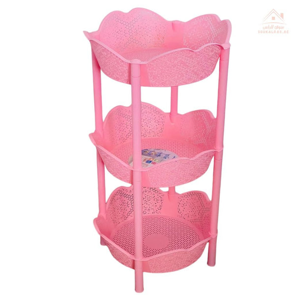 3 - Tier Multi - Purpose Plastic Corner Shelf | 36W x 70H cm | Ideal for Kitchen, Bathroom & Storage - Souk Al Ras