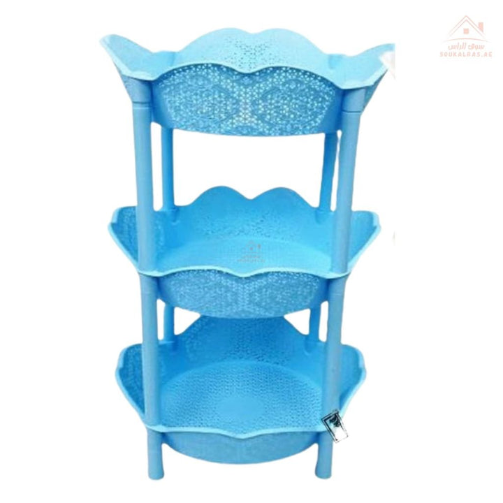 3 - Tier Multi - Purpose Plastic Corner Shelf | 36W x 70H cm | Ideal for Kitchen, Bathroom & Storage - Souk Al Ras