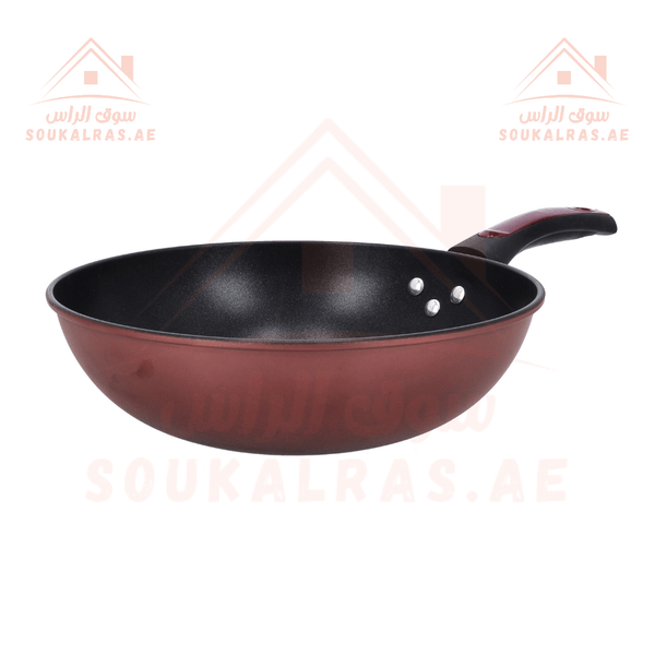 30cm Carbon Steel Wok Pan with Non - Stick Coating - Souk Al RasPots & Pans