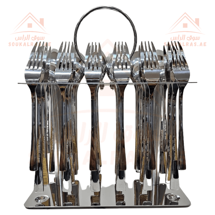 36 - Piece 18/10 Stainless Steel Spoons and Forks Set | High - Quality Cutlery |Ideal for daily use or special occasions - Souk Al Ras