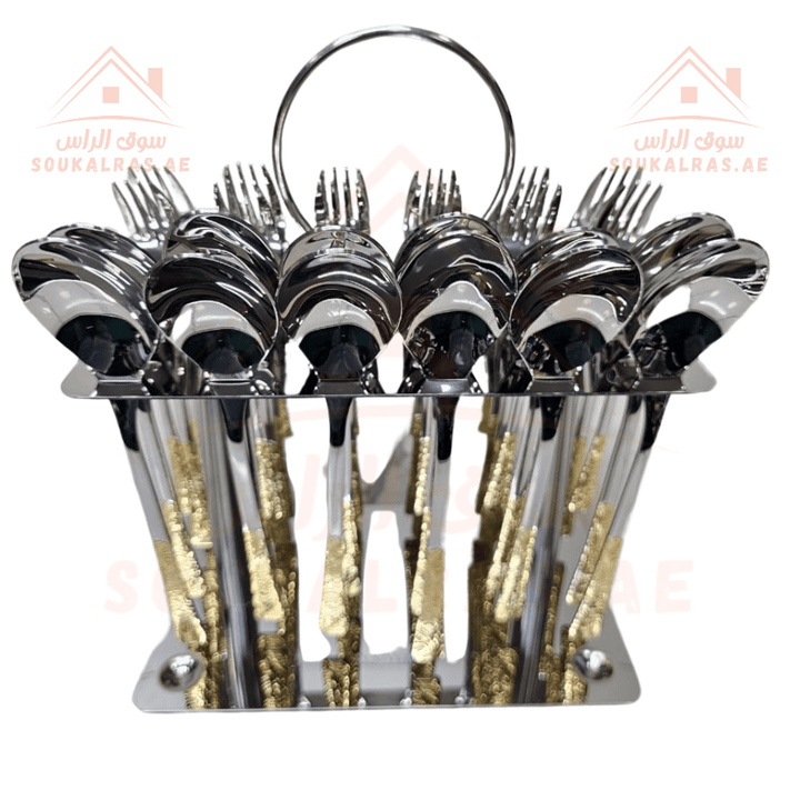 36 - Piece 18/10 Stainless Steel Spoons and Forks Set | High - Quality Cutlery |Ideal for daily use or special occasions - Souk Al Ras