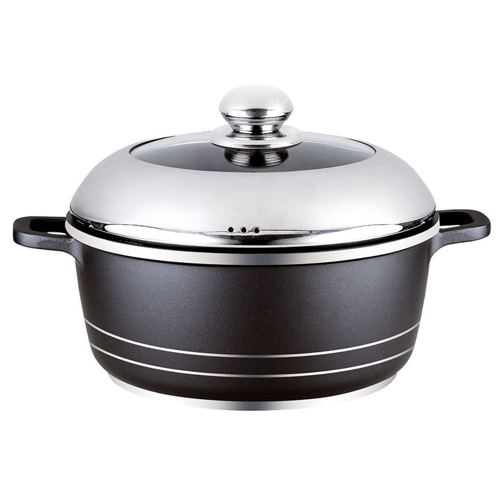 36CM Black & Stainless Steel Classic Die - Cast Aluminum Casserole - Souk Al RasPots & Pans