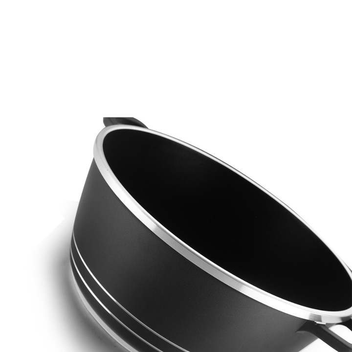 36CM Black & Stainless Steel Classic Die - Cast Aluminum Casserole - Souk Al RasPots & Pans