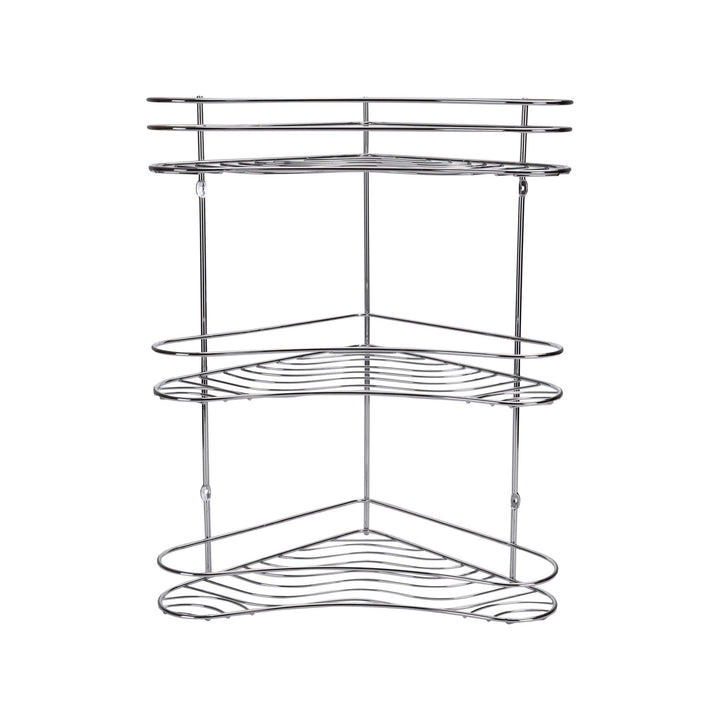 3 Layer Corner Rack - Silver Metal Rack