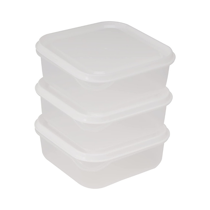 3 Pcs Food Storage Container - Polymer Container for Kitchen Pantry Organization and Storage - BPA-Free and Freezer Safe 650ml