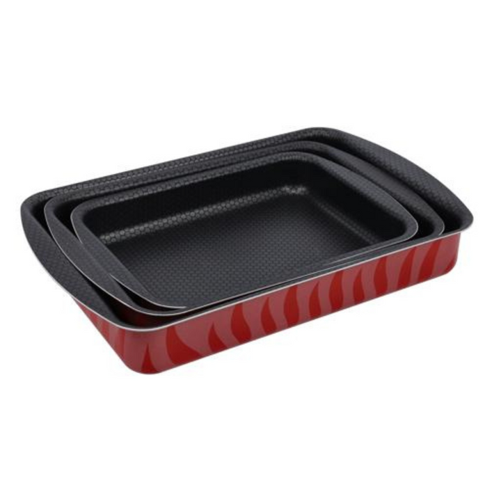 3Pcs Rectangular Baking Tray Set, Aluminium Pan