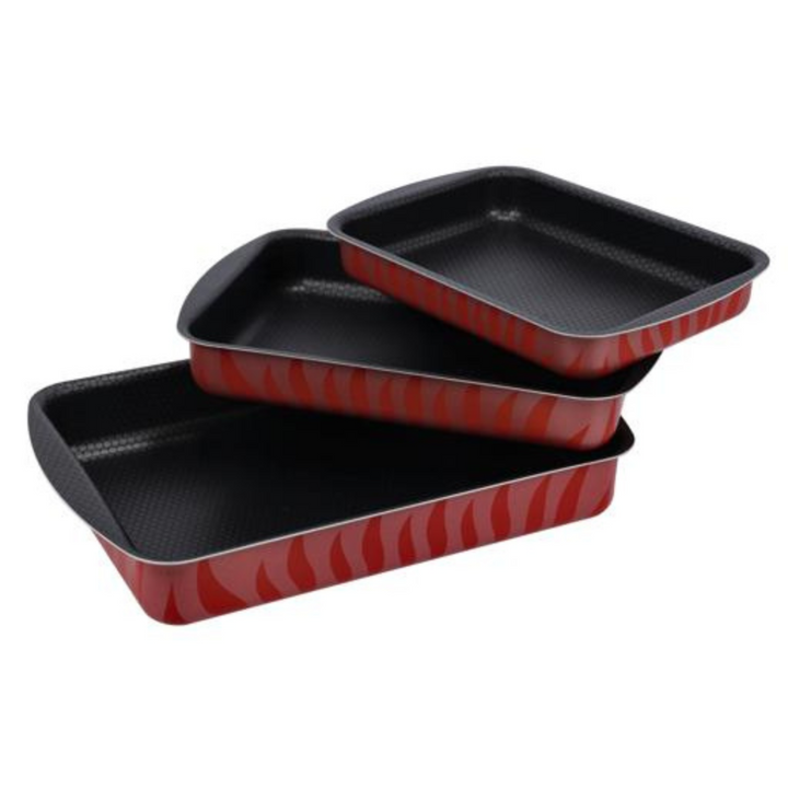 3Pcs Rectangular Baking Tray Set, Aluminium Pan