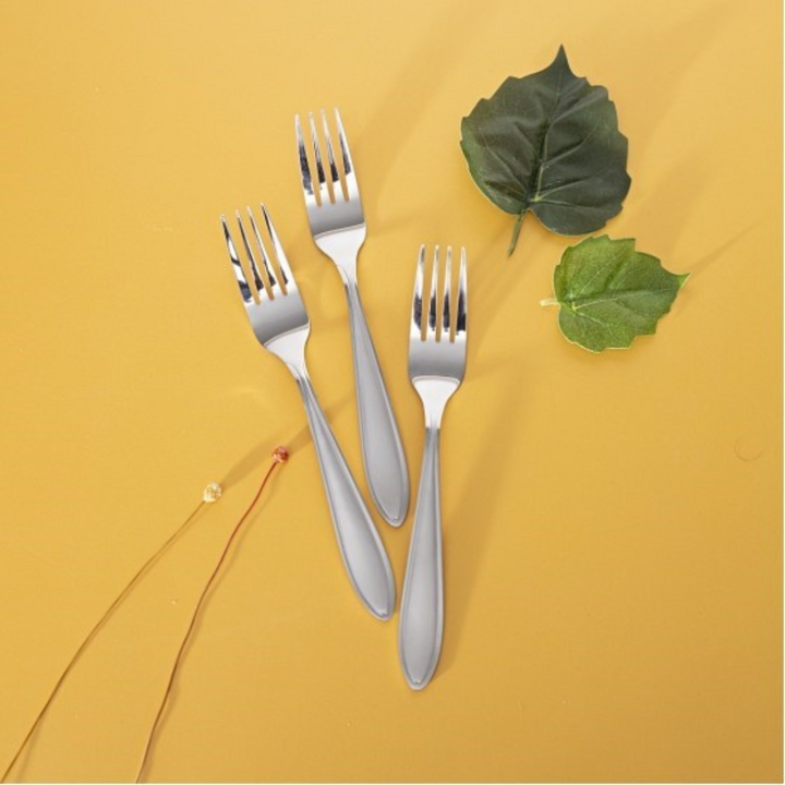 3Pcs Table Fork Set - High-Quality Stainless Steel Cutlery - Plain Pattern Cutlery