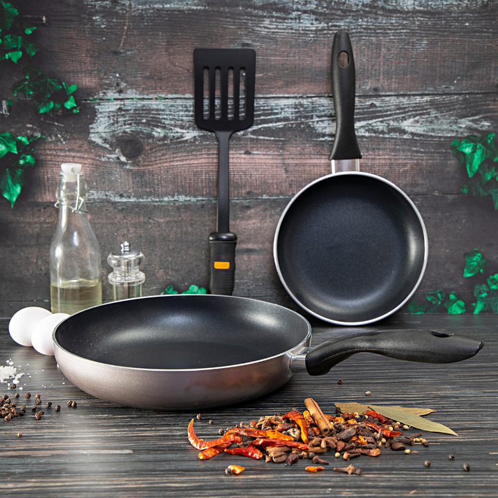 3Piece Aluminium Fry Pans with Nylon Turner 18 - 26cm