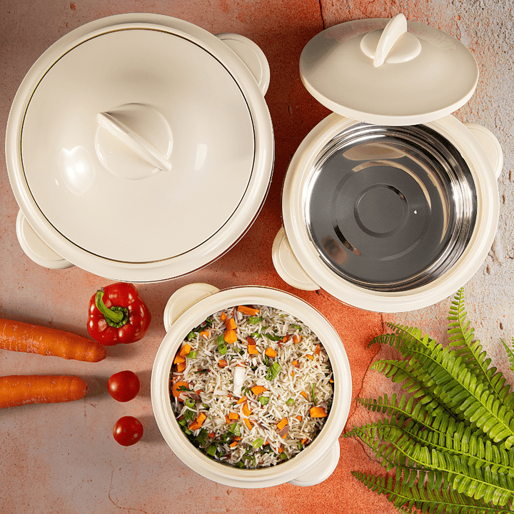 3Pc Hot Pot Insulated Food Warmer - Thermal Casserole Dish Set - Souk Al RasHot Pot & Casserole