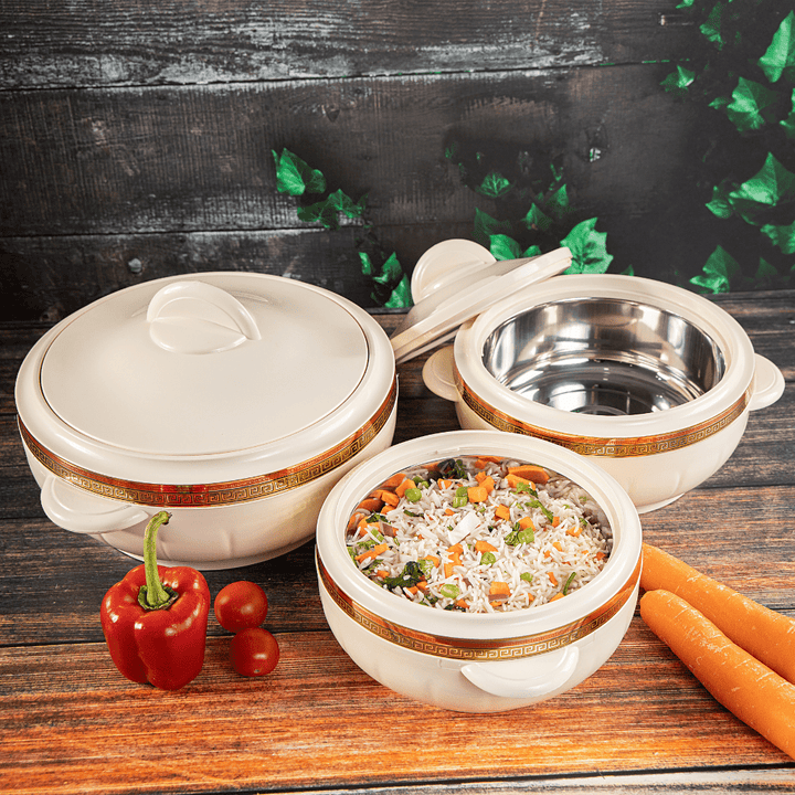 3Pc Hot Pot Insulated Food Warmer - Thermal Casserole Dish Set - Souk Al RasHot Pot & Casserole