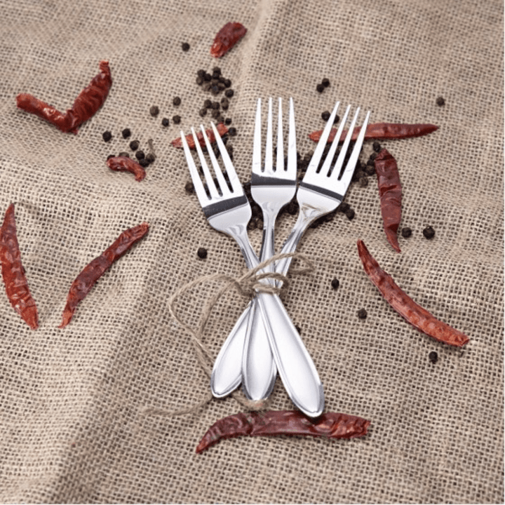 3Pcs Table Fork Set - High - Quality Stainless Steel Cutlery - Plain Pattern Cutlery - Souk Al RasCutlery & Flatware