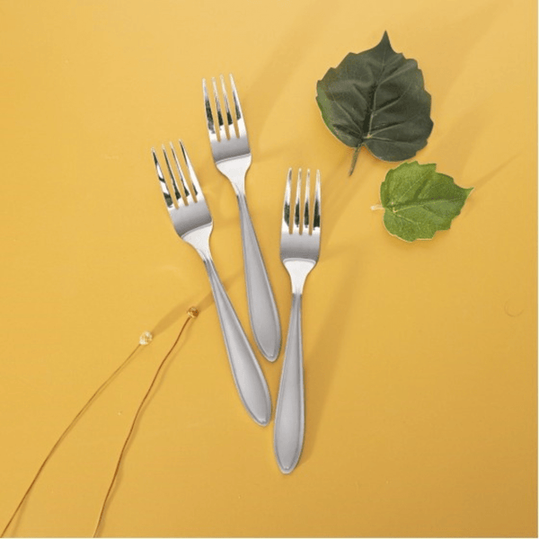 3Pcs Table Fork Set - High - Quality Stainless Steel Cutlery - Plain Pattern Cutlery - Souk Al RasCutlery & Flatware