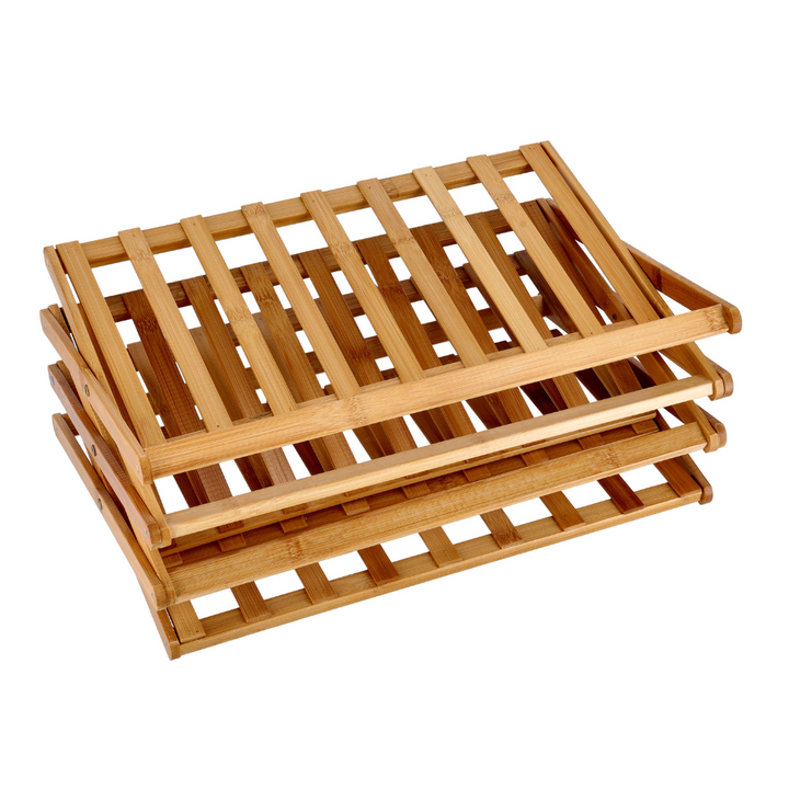 4-Layer Bamboo Shoe Rack - Collapsible Design - Free Standing Shoe Organizer 70x28x68CM