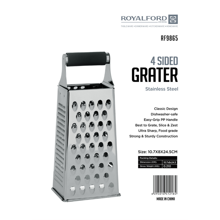 4-Sided Grater, Stainless Steel Slicer 25cm