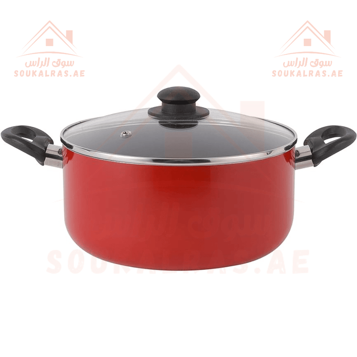 4 - Piece Non - Stick Cookware Set 24 cm casserole with lid, a 26 cm frypan, and a nylon turner - Souk Al RasPots & Pans