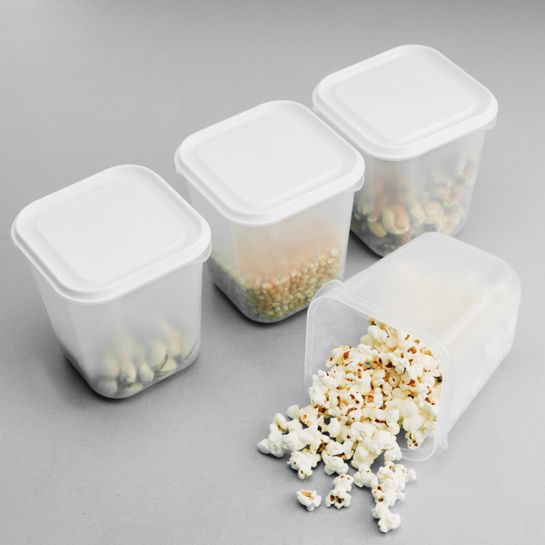 4 Pcs Food Storage Container - Polymer Container for Kitchen Pantry Organization and Storage - BPA-Free and Freezer Safe 650ml