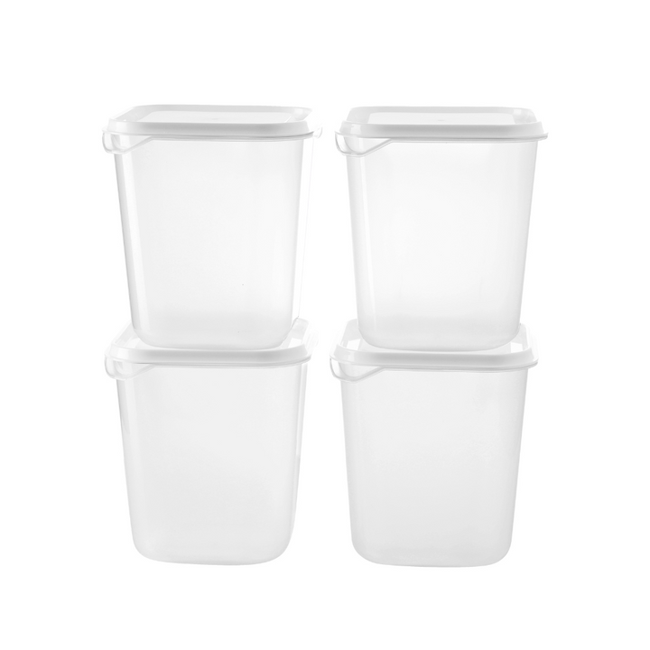 4 Pcs Food Storage Container - Polymer Container for Kitchen Pantry Organization and Storage - BPA-Free and Freezer Safe 650ml