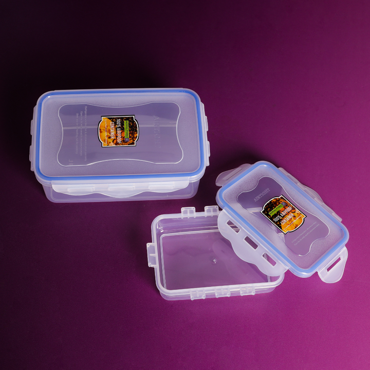 4Pcs Food Storage Container - Reusable & Airtight with Snap Locking Lid