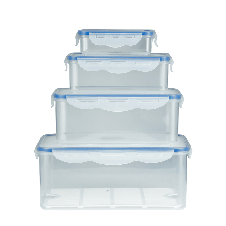 4Pcs Food Storage Container - Reusable & Airtight with Snap Locking Lid - Souk Al RasKitchen Accessories