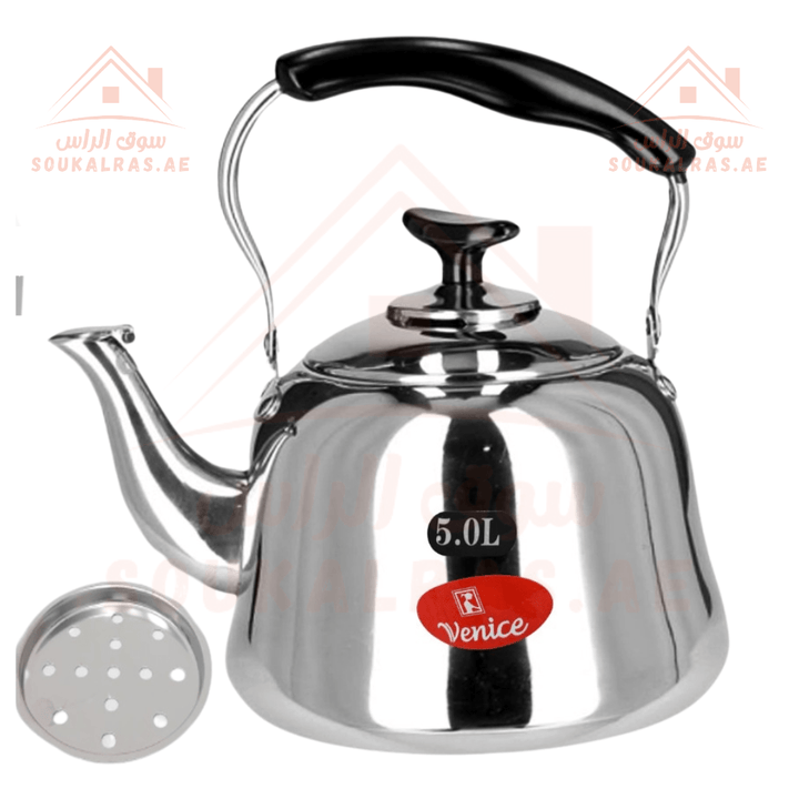 5 Liter Stainless Steel Whistling Tea Kettle - Portable, Heat Resistant - Souk Al RasCookware