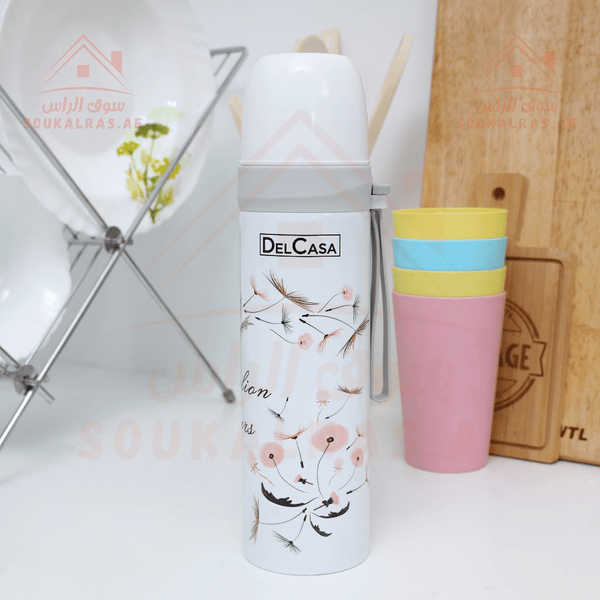 500ml Vacuum Flask - Double Wall Stainless Steel, Hot & Cold Insulation - Souk Al RasWater Bottles