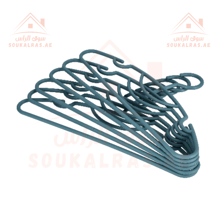 6 - Piece Plastic Durable Non - Slip Cloth Hanger Set - Green - Souk Al RasHousehold